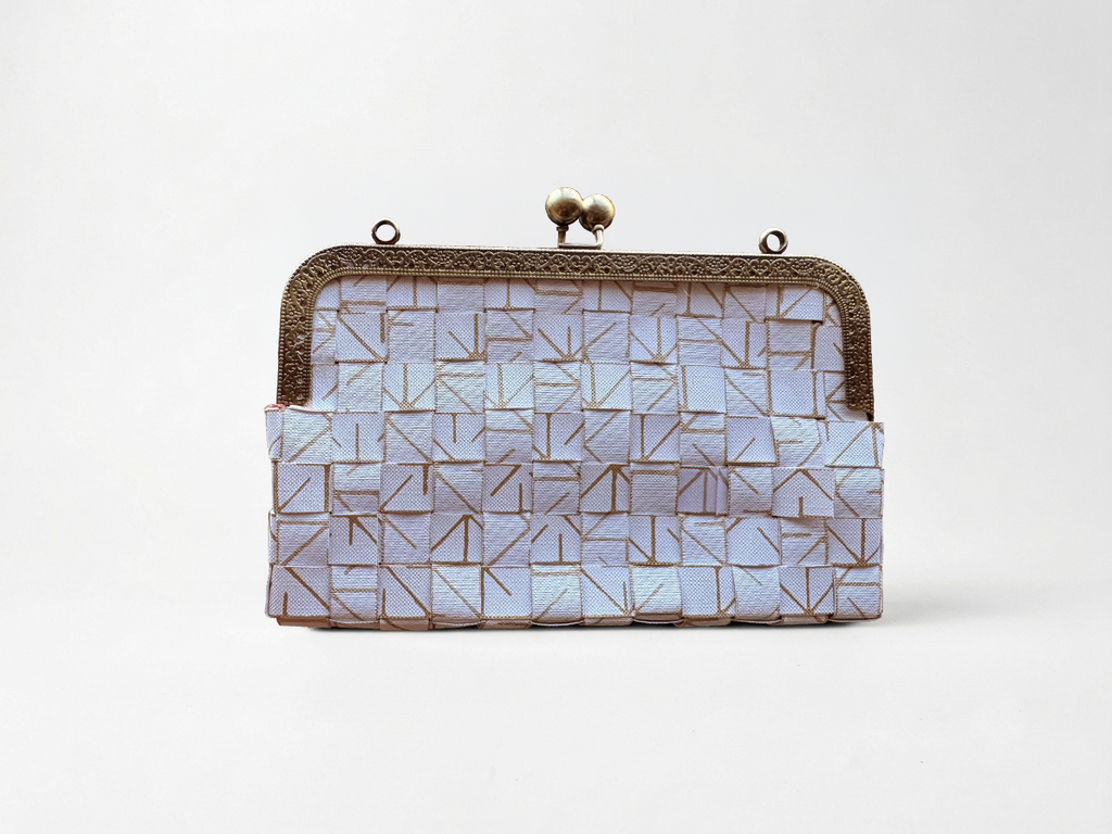 Woven Kiss Clasp Clutch