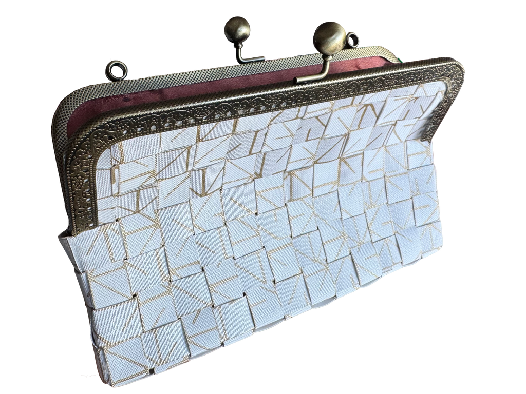 Woven Kiss Clasp Clutch